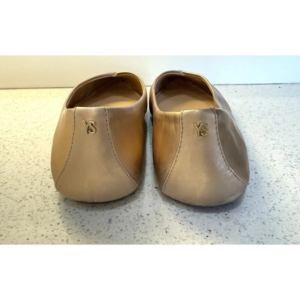 Yosi Samra Womens Valentina Flats Leather Metallic Rose Gold Slip On Mule Sz 9